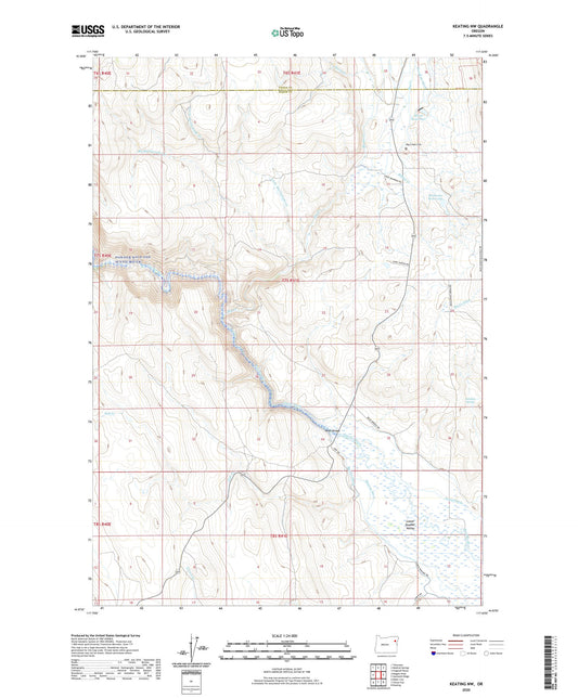 Keating NW Oregon US Topo Map Image