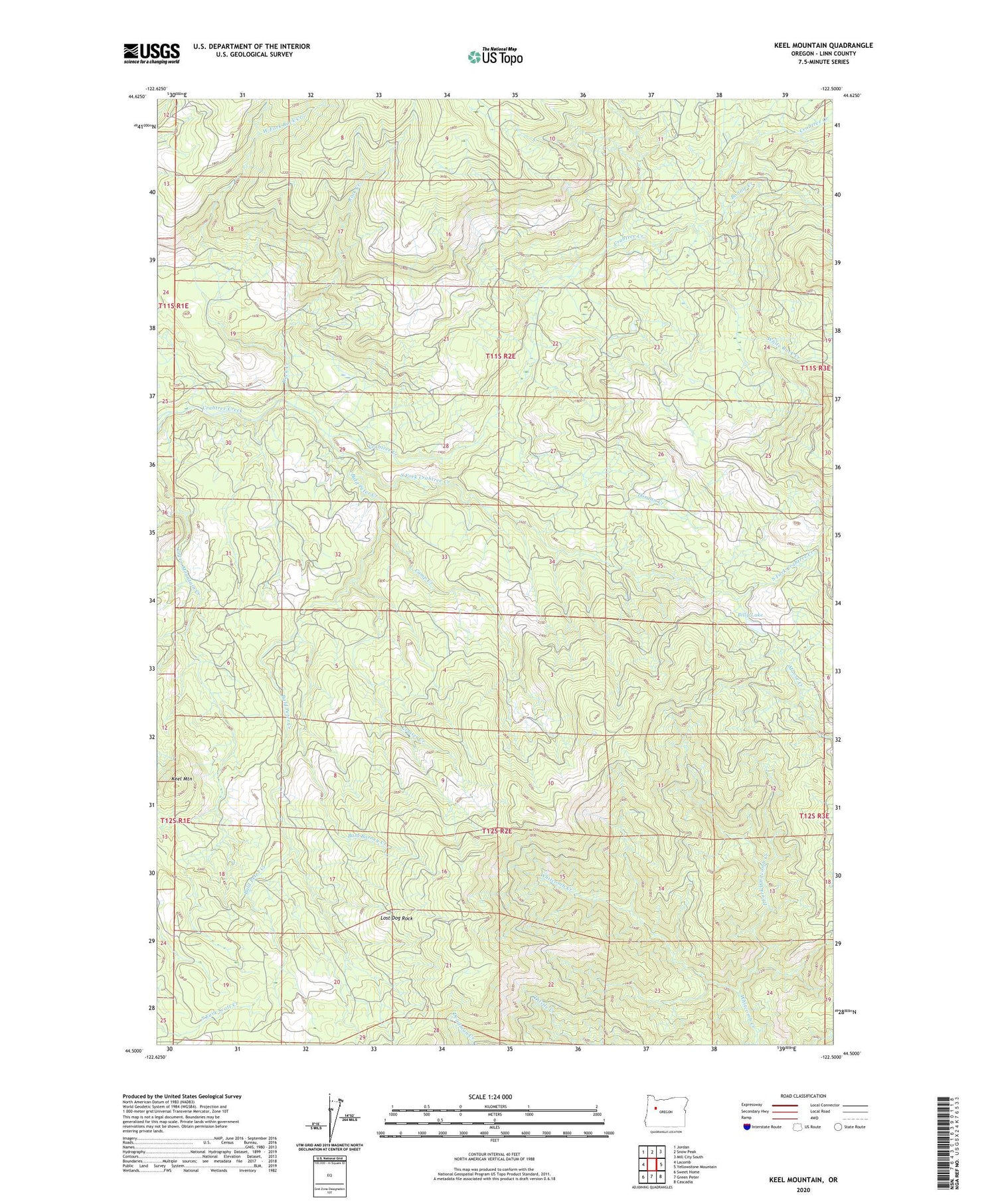 Keel Mountain Oregon US Topo Map Image