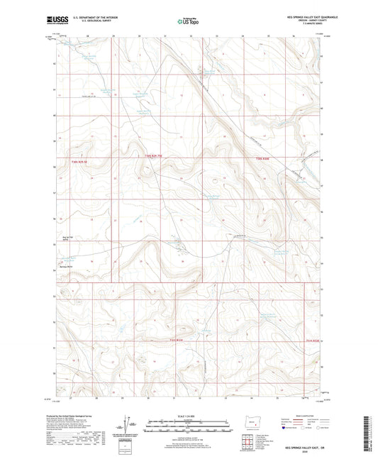 Keg Springs Valley East Oregon US Topo Map Image