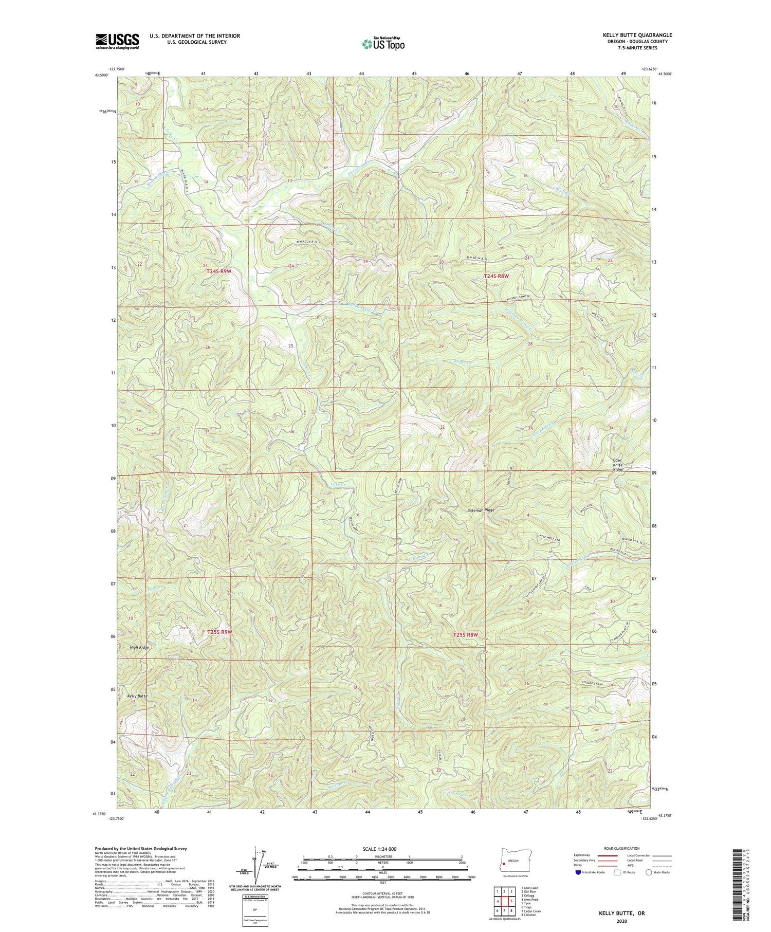 Kelly Butte Oregon US Topo Map Image