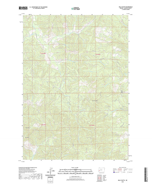 Kelly Butte Oregon US Topo Map Image