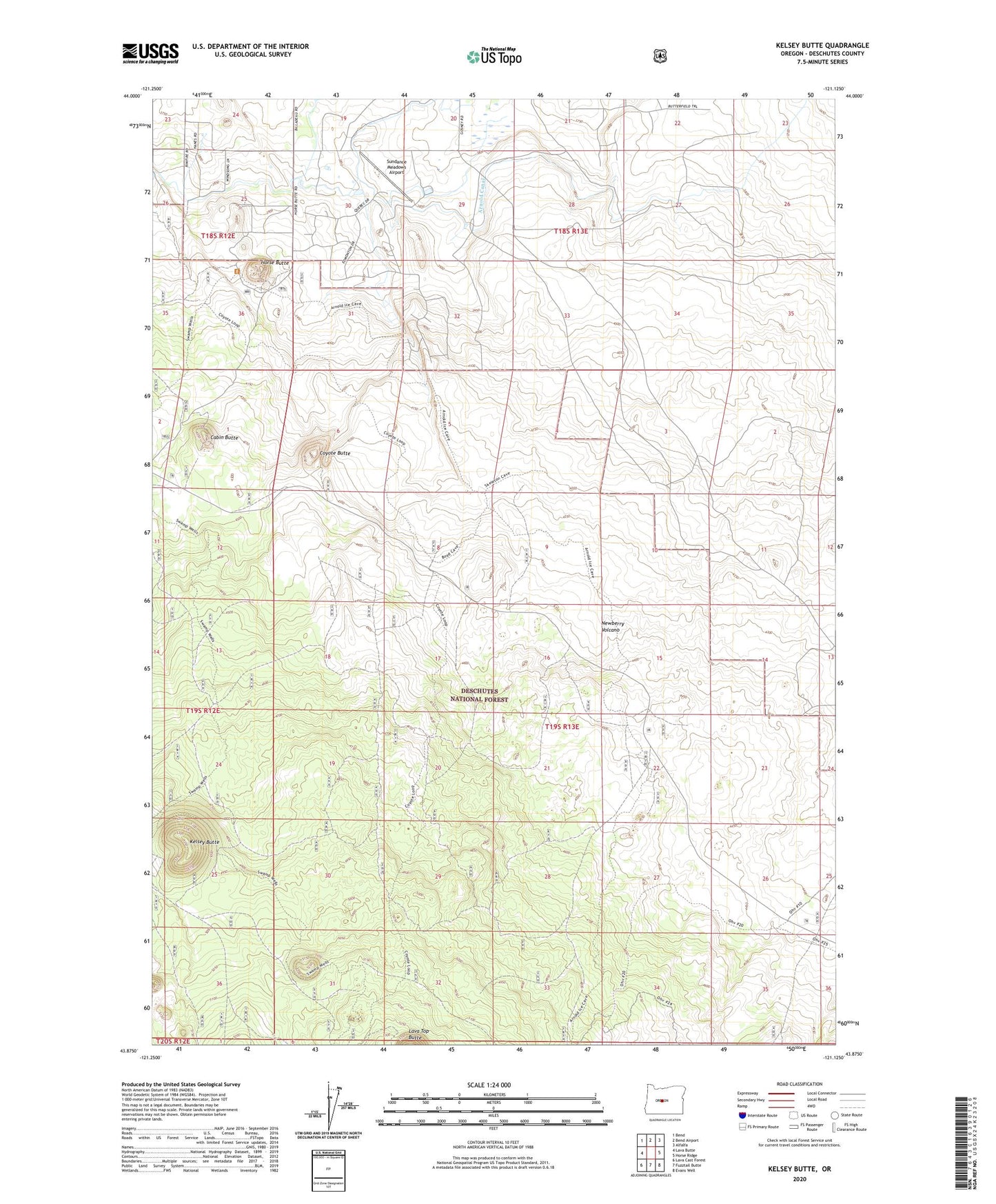 Kelsey Butte Oregon US Topo Map Image