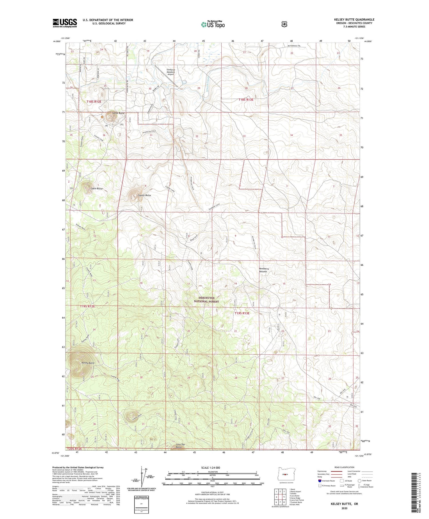 Kelsey Butte Oregon US Topo Map Image