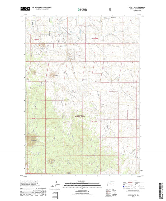 Kelsey Butte Oregon US Topo Map Image