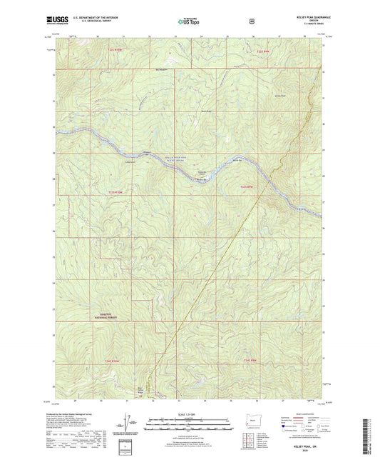 Kelsey Peak Oregon US Topo Map Image