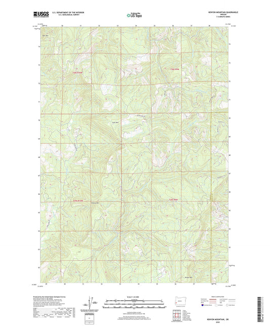 Kenyon Mountain Oregon US Topo Map Image