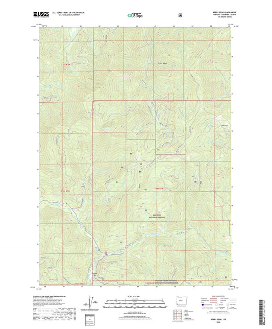 Kerby Peak Oregon US Topo Map Image
