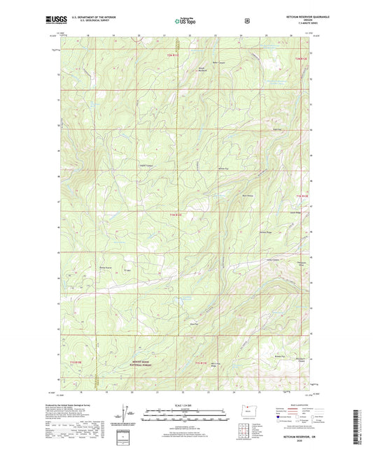 Ketchum Reservoir Oregon US Topo Map Image