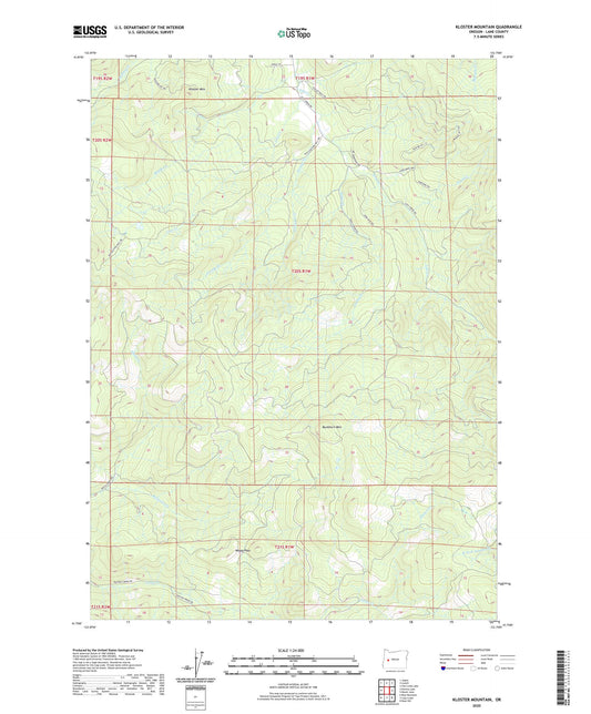 Kloster Mountain Oregon US Topo Map Image