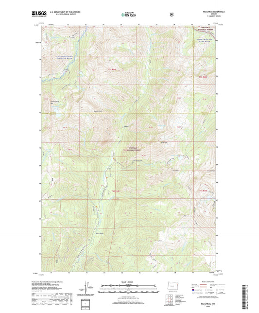 Krag Peak Oregon US Topo Map Image