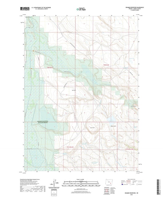 Krumbo Reservoir Oregon US Topo Map Image