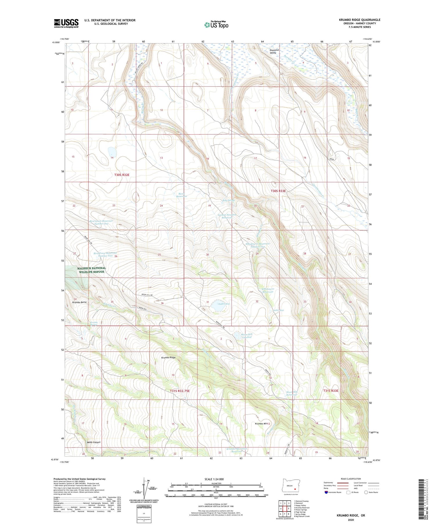Krumbo Ridge Oregon US Topo Map Image