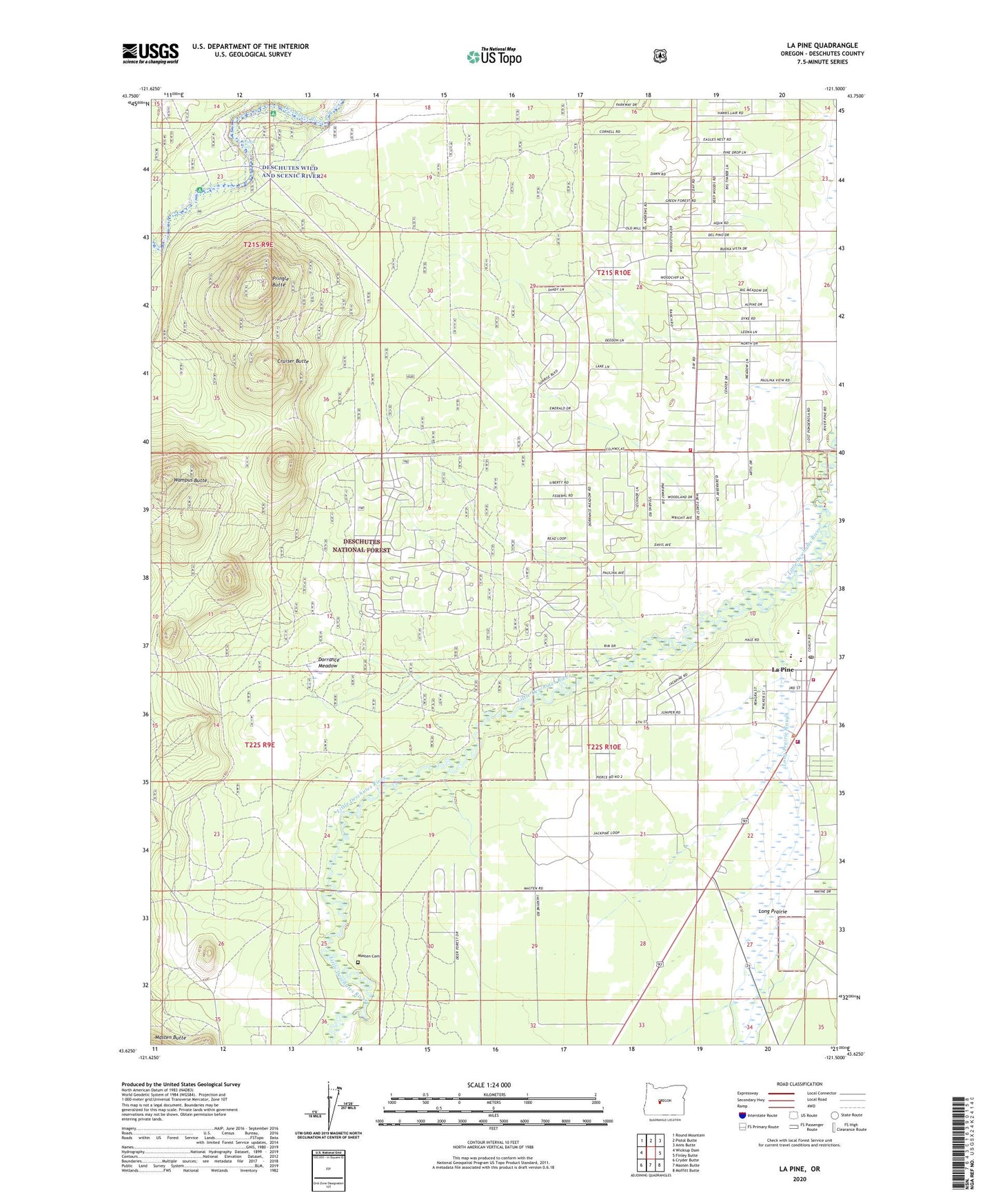 La Pine Oregon US Topo Map Image