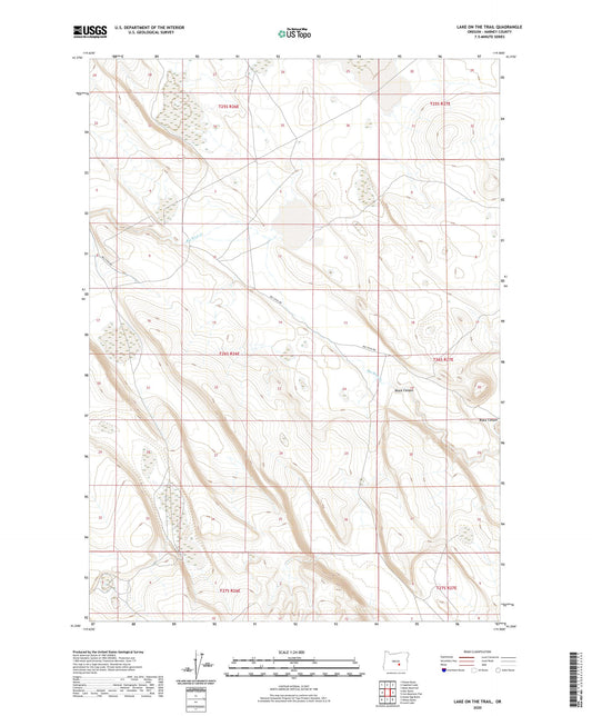 Lake on the Trail Oregon US Topo Map Image