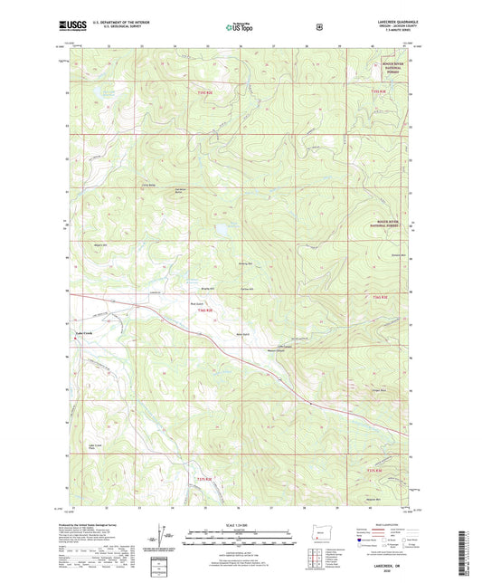 Lake Creek Oregon US Topo Map Image