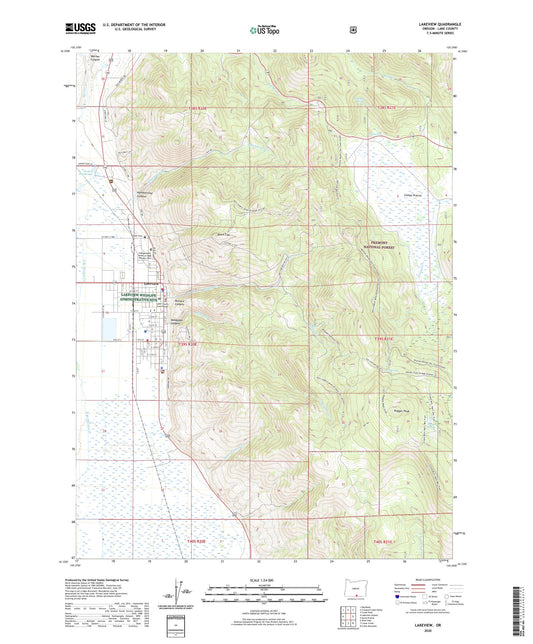 Lakeview Oregon US Topo Map Image