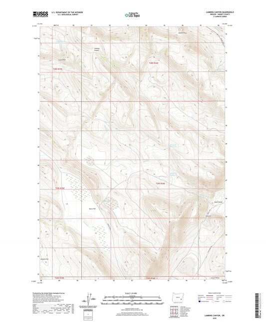 Lambing Canyon Oregon US Topo Map Image