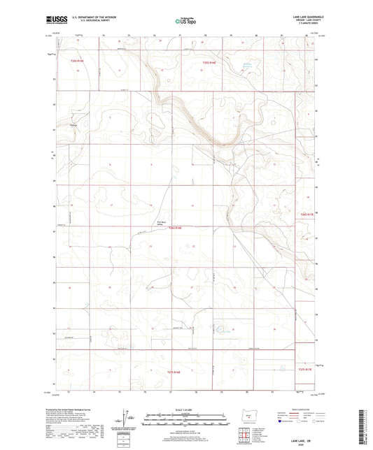 Lane Lake Oregon US Topo Map Image