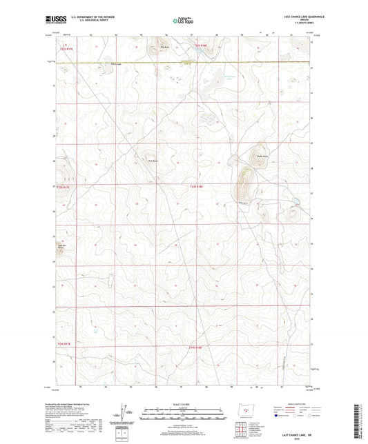Last Chance Lake Oregon US Topo Map Image