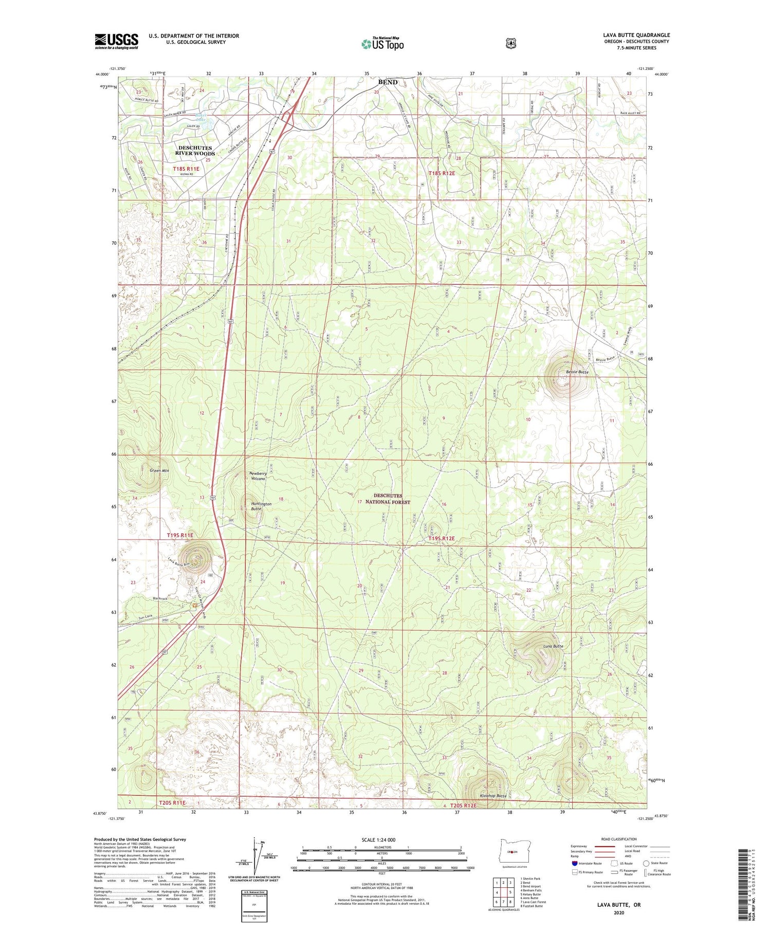 Lava Butte Oregon US Topo Map Image