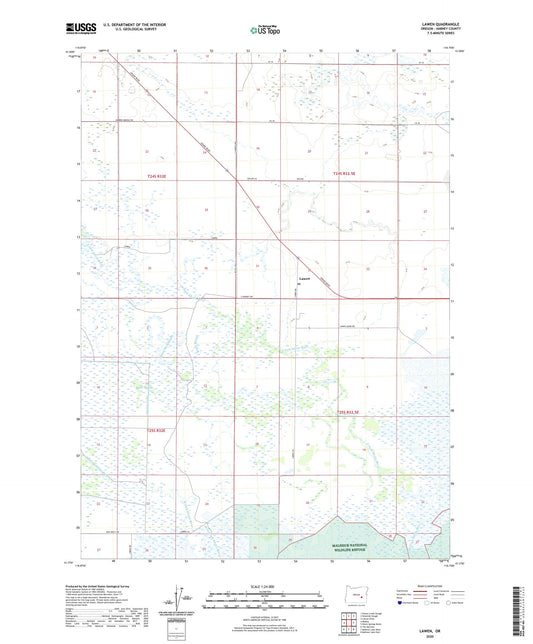 Lawen Oregon US Topo Map Image