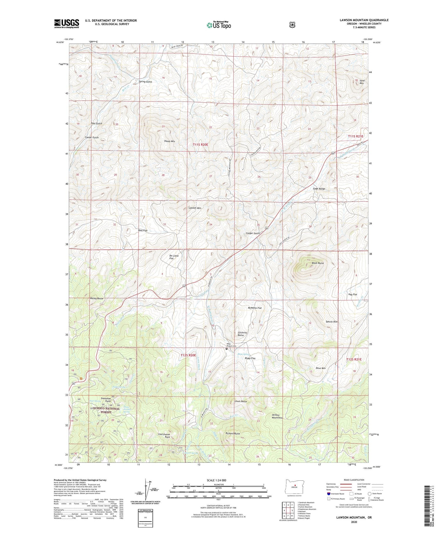 Lawson Mountain Oregon US Topo Map Image