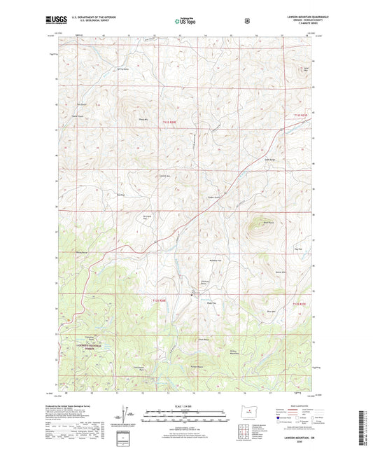 Lawson Mountain Oregon US Topo Map Image