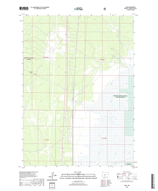 Lenz Oregon US Topo Map Image