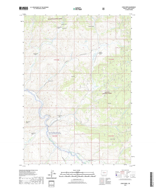 Lewis Creek Oregon US Topo Map Image