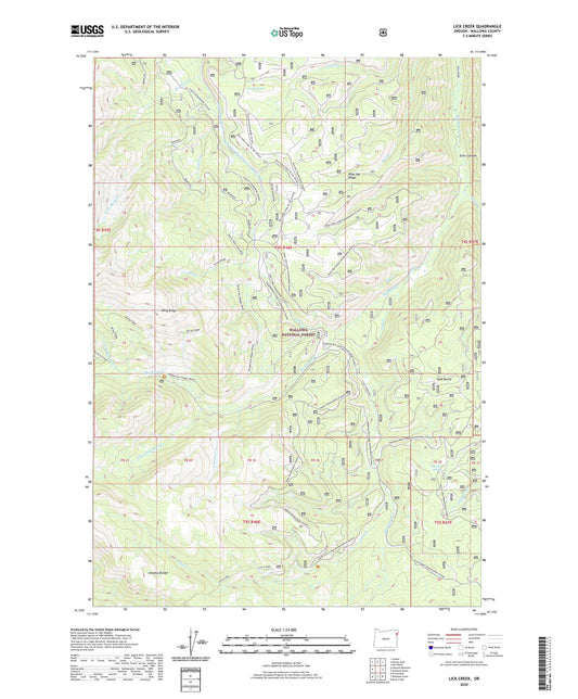 Lick Creek Oregon US Topo Map Image