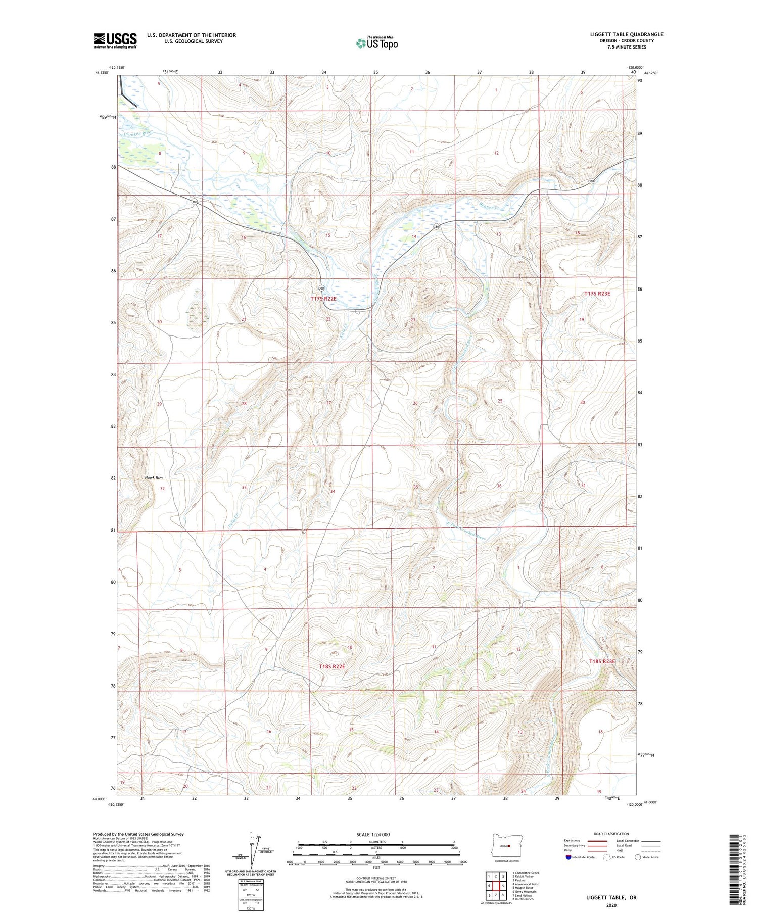 Liggett Table Oregon US Topo Map Image