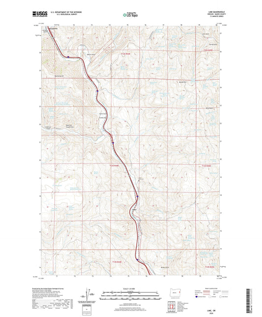 Lime Oregon US Topo Map Image