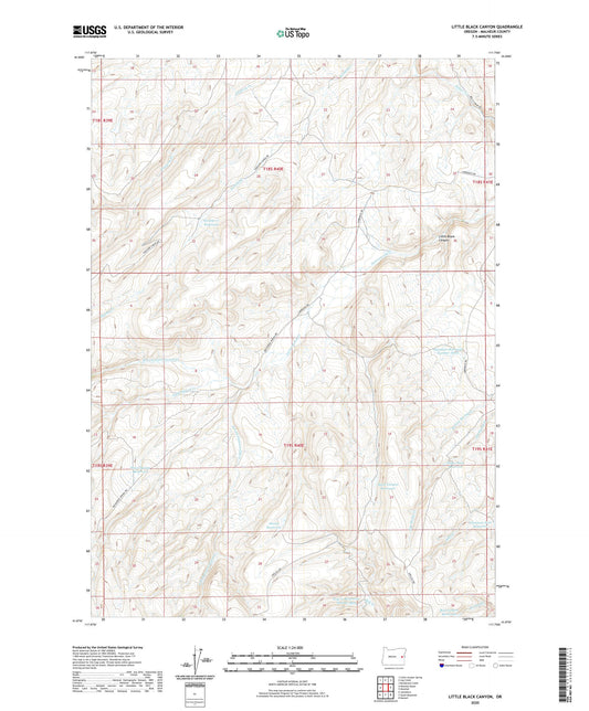 Little Black Canyon Oregon US Topo Map Image