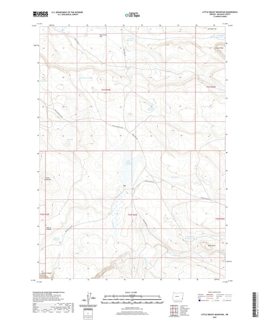 Little Grassy Mountain Oregon US Topo Map Image