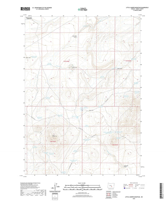 Little Juniper Mountain Oregon US Topo Map Image