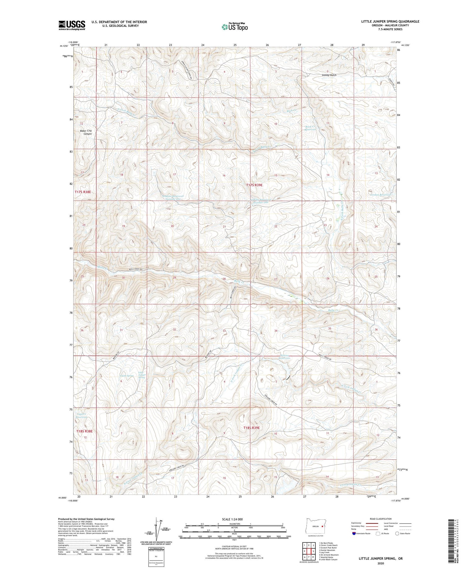 Little Juniper Spring Oregon US Topo Map Image