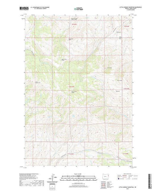 Little Lookout Mountain Oregon US Topo Map Image