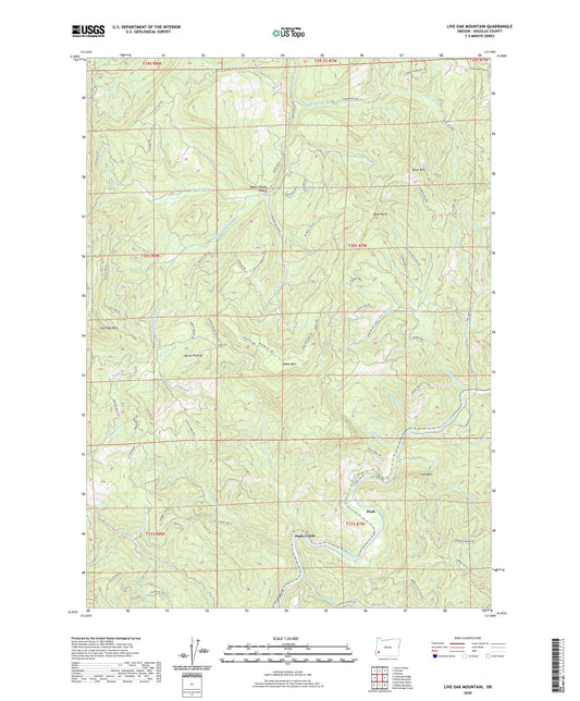 Live Oak Mountain Oregon US Topo Map Image