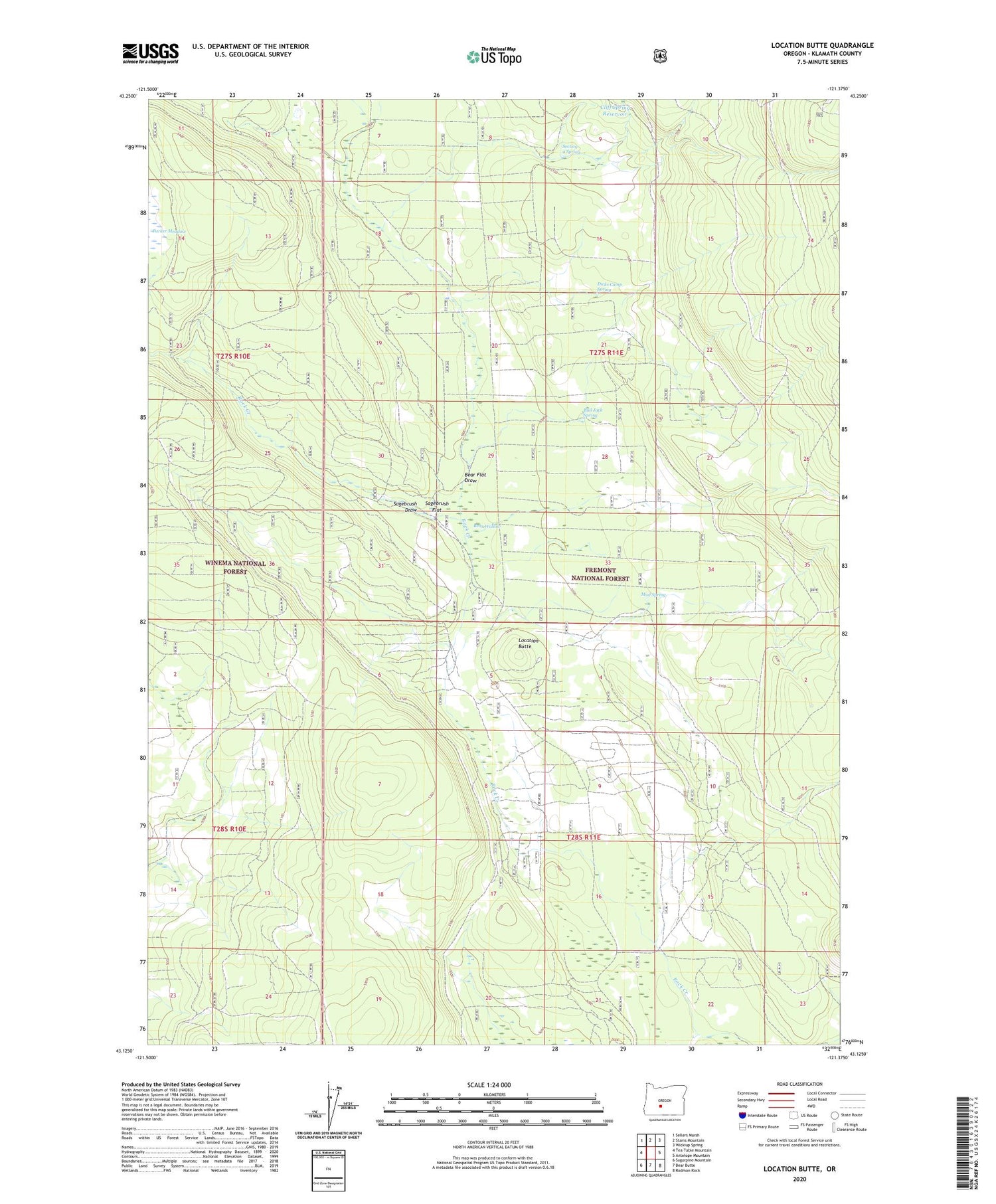 Location Butte Oregon US Topo Map Image