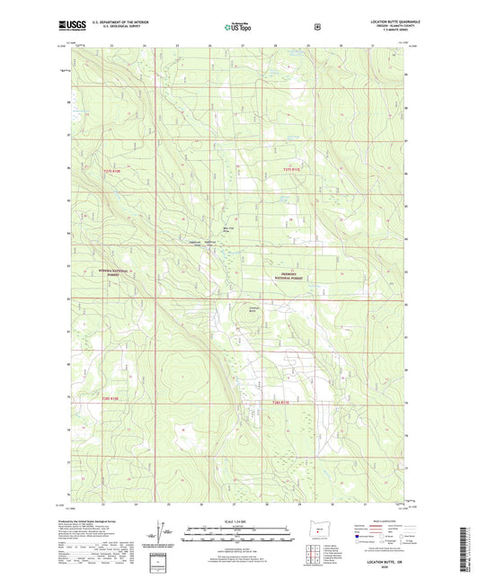 Location Butte Oregon US Topo Map Image