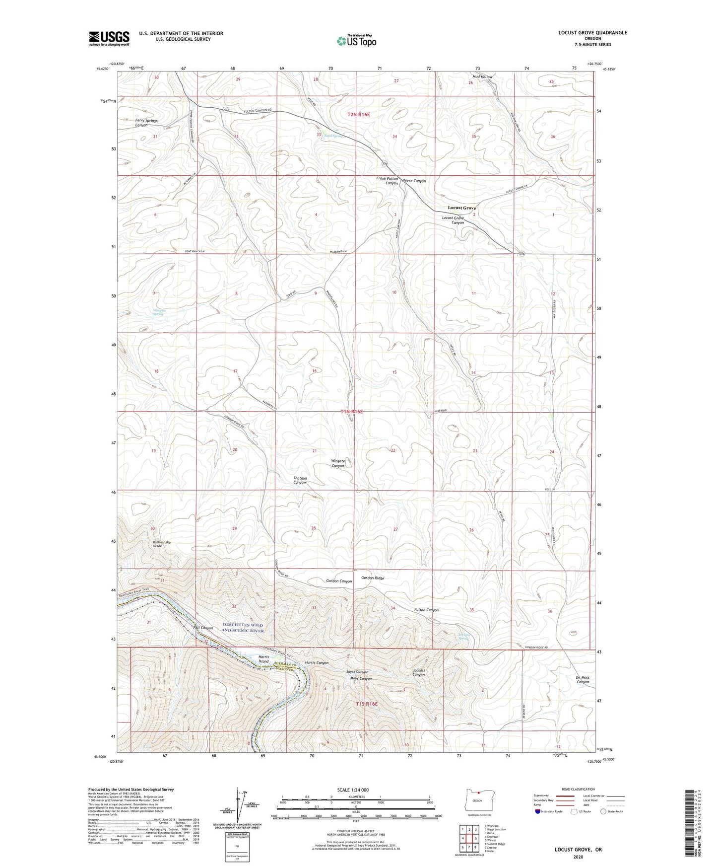 Locust Grove Oregon US Topo Map Image