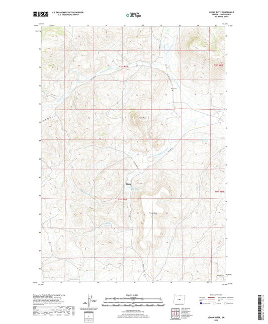 Logan Butte Oregon US Topo Map Image