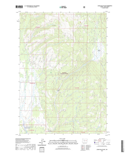Logan Valley East Oregon US Topo Map Image