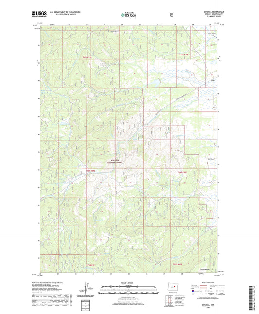 Logdell Oregon US Topo Map Image