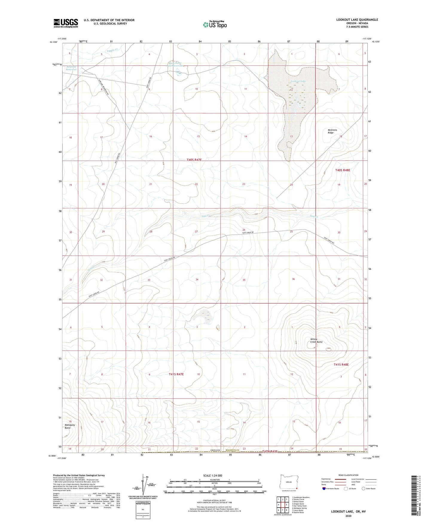 Lookout Lake Oregon US Topo Map Image