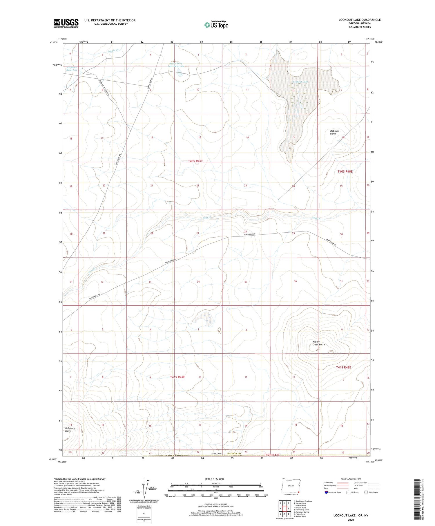 Lookout Lake Oregon US Topo Map Image