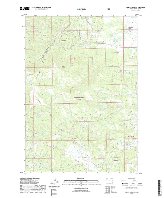 Lookout Mountain Oregon US Topo Map Image