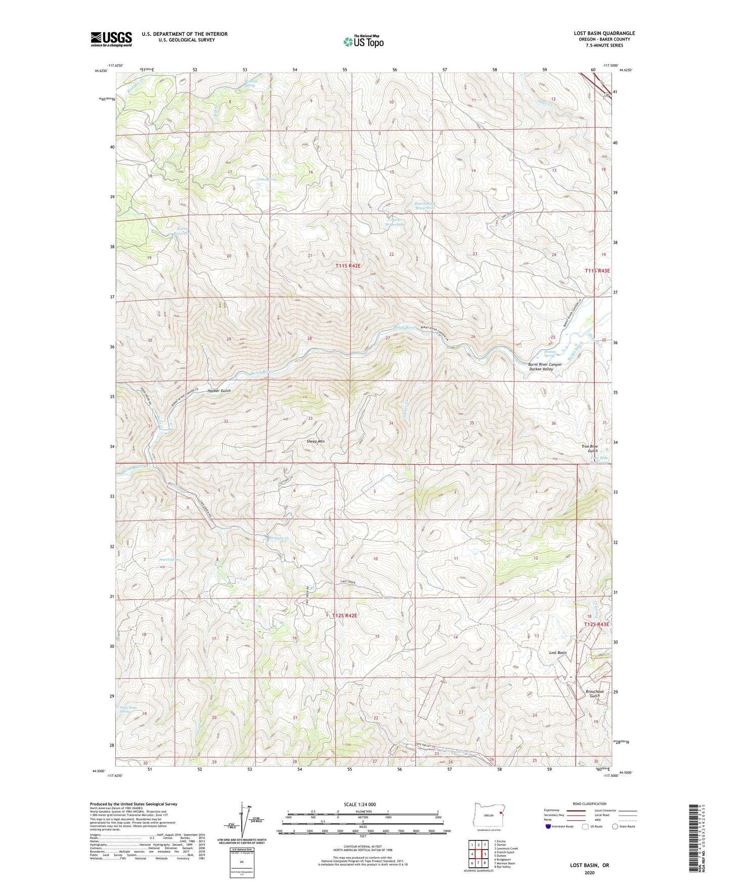Lost Basin Oregon US Topo Map Image