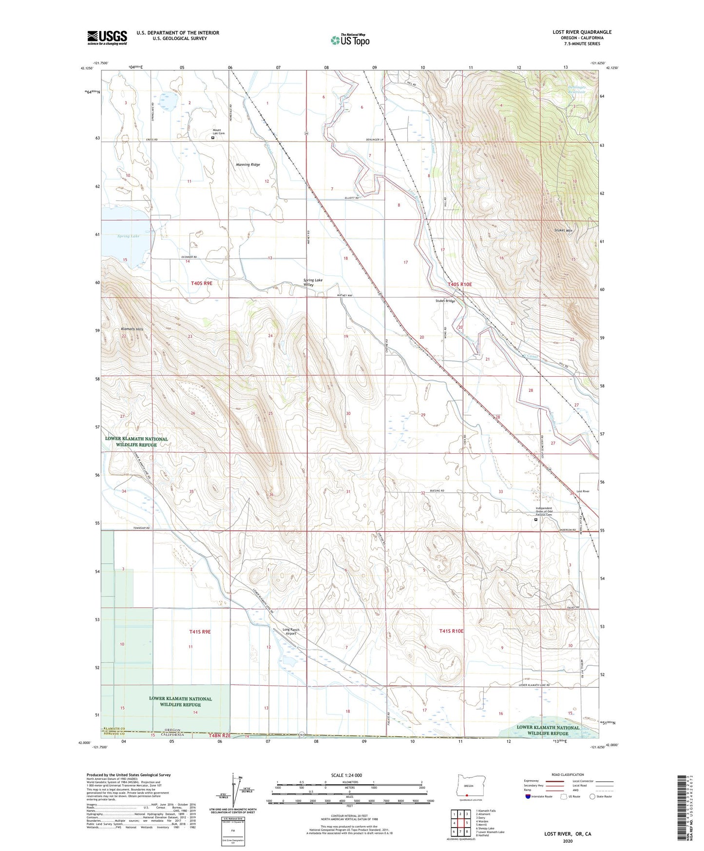 Lost River Oregon US Topo Map Image