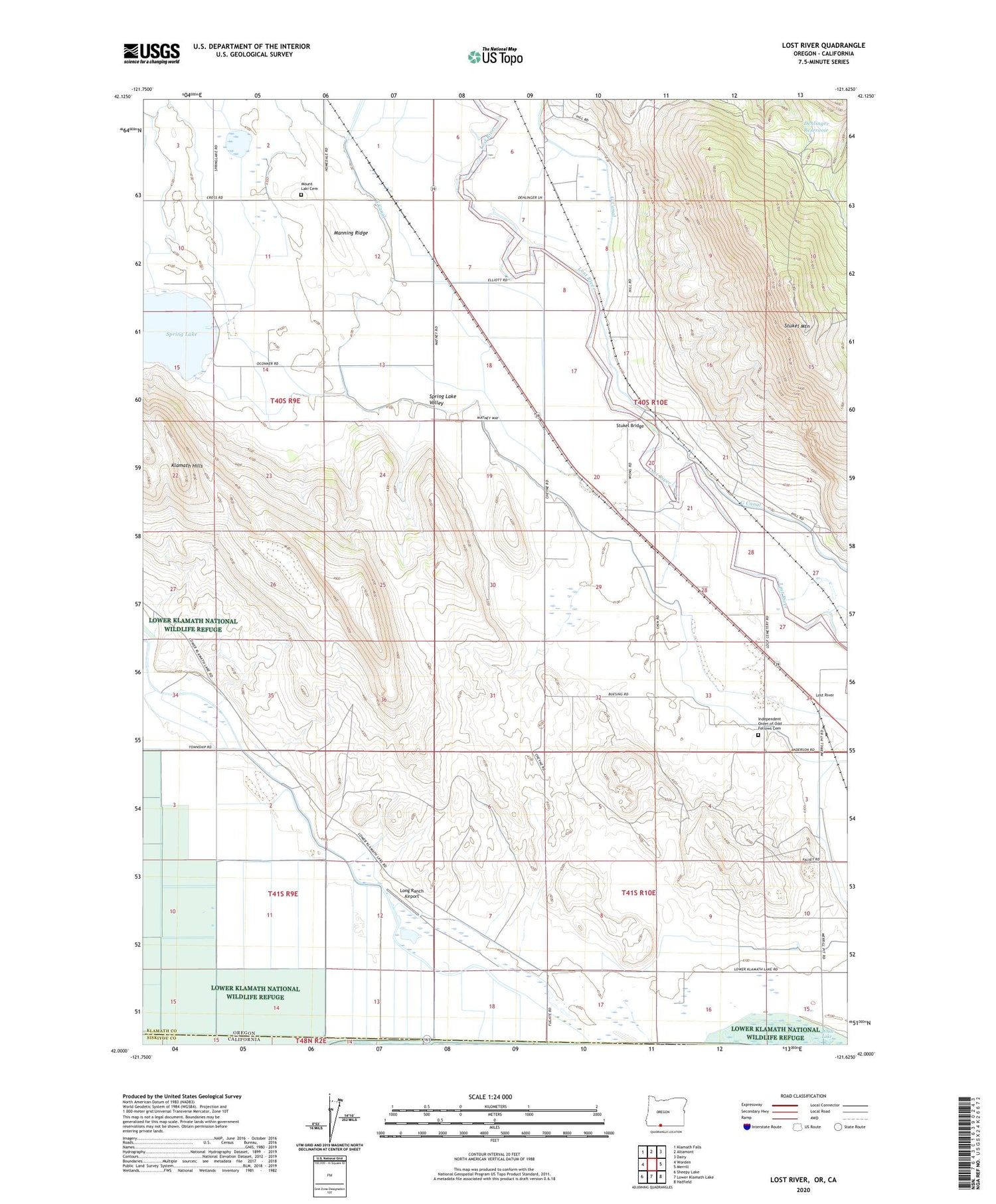 Lost River Oregon US Topo Map Image
